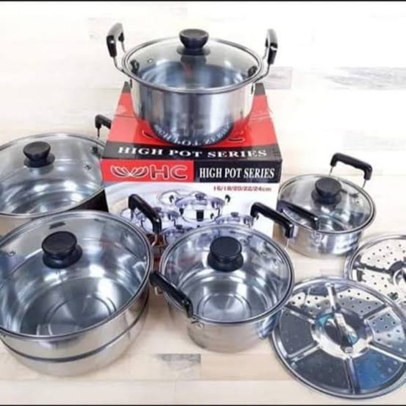 PANCI STEAMER BY HC TUTUP KACA / panci set serbaguna