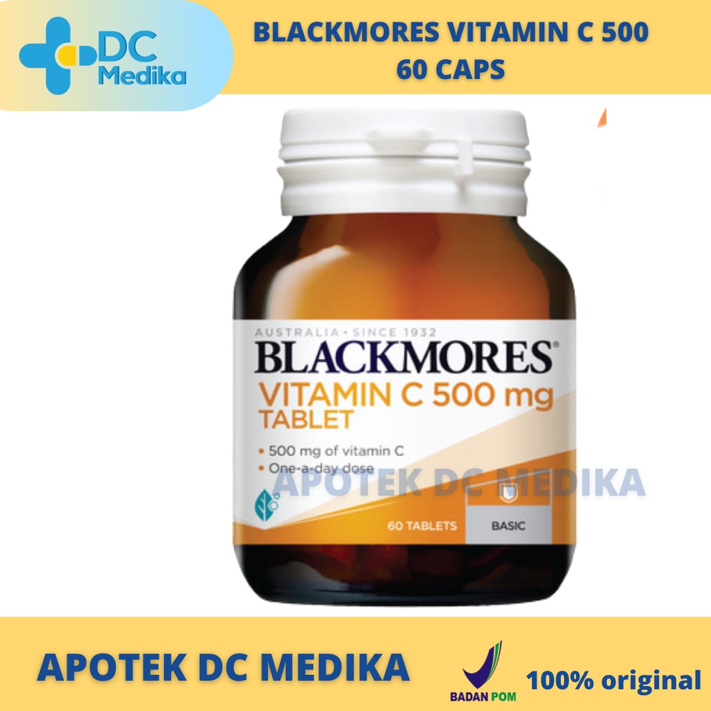 BLACKMORES VITAMIN C 500 / VIT-C / VIT C 500 / 500MG / 60 TABLET  / 500 MG / DAYA TAHAN TUBUH / IMUN