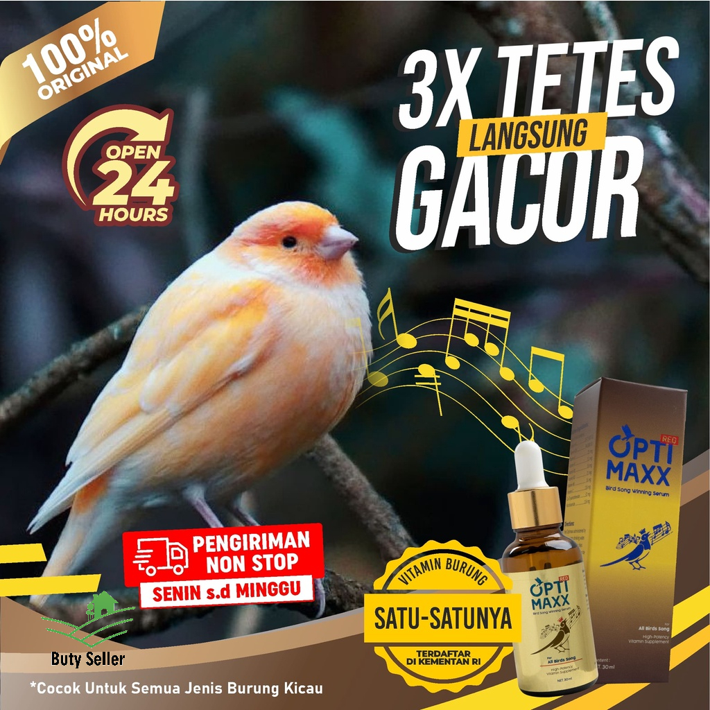 Optimaxx - Bird Song Winning Serum Suplemen Vitamin Penambah Stamina Burung Lomba Lovebird Murai 30ml