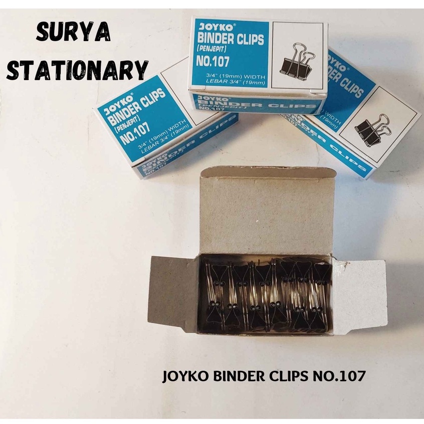 

(PCS) Joyko Binder Clips no.107 / Penjepit Kertas Joyko no.107 / Binder Clips Joyko no.107