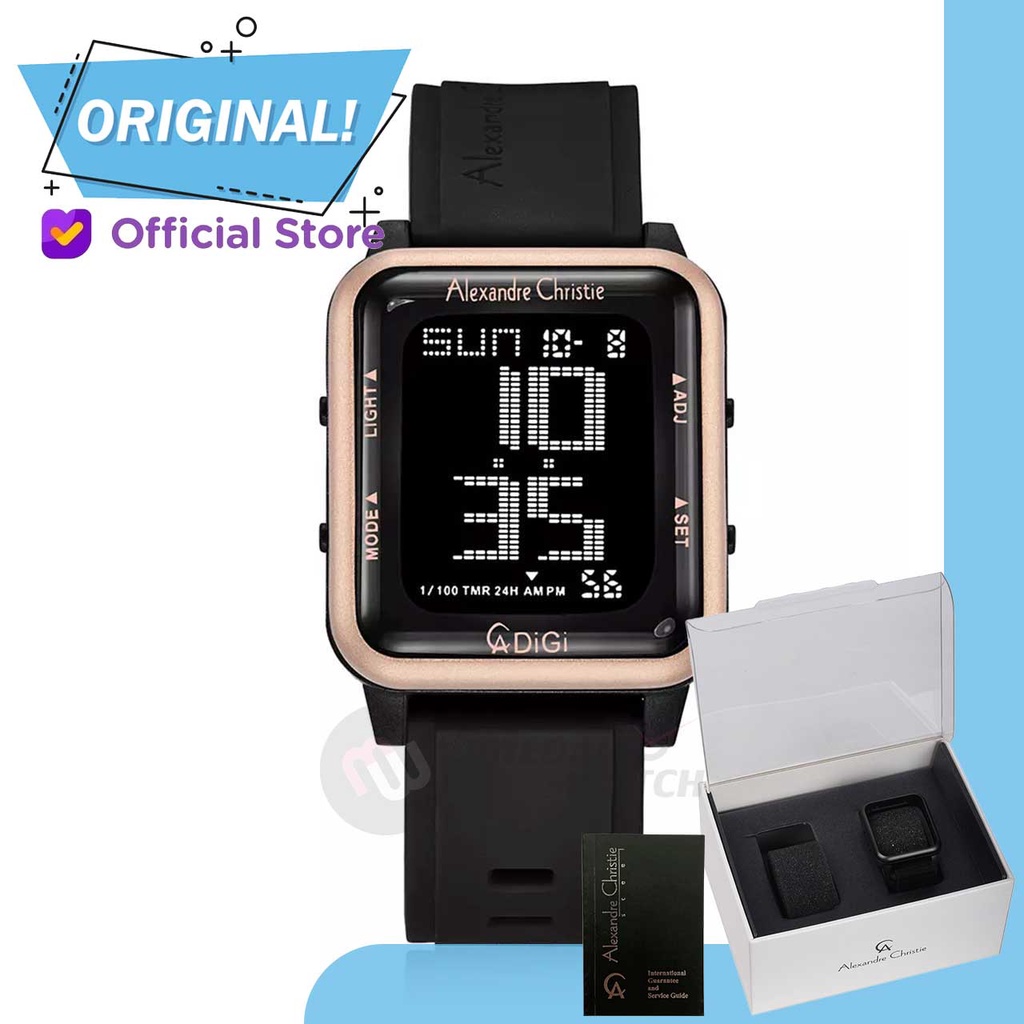Jam Tangan Wanita Digital Alexandre Christie 9344MH AC9344 AC 9344 MH 9344 MHRIPBA Original Garansi 