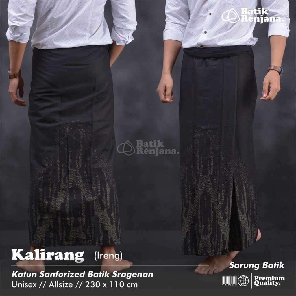 KALIRANG IRENG Sarung Batik Pria Cowok Dewasa Premium Motif Batik Lebaran Asli Solo ALL Size RENJANA