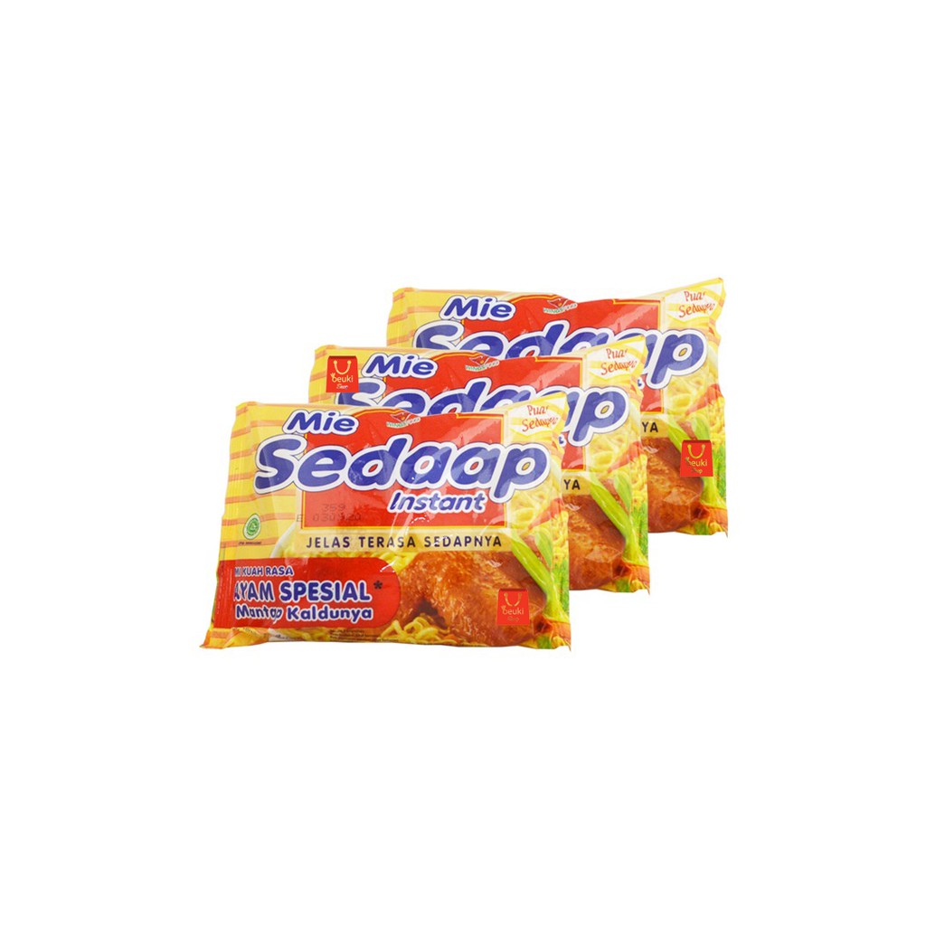 

3PCS Mie Sedaap Ayam Spesial Mi Instan Kuah Kaldu Ayam - 3pcs x 69gr