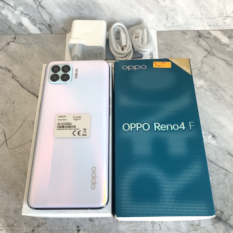 Oppo Reno 4F ram 8GB 128GB Putih Bekas - Fullset Garansi Resmi - second