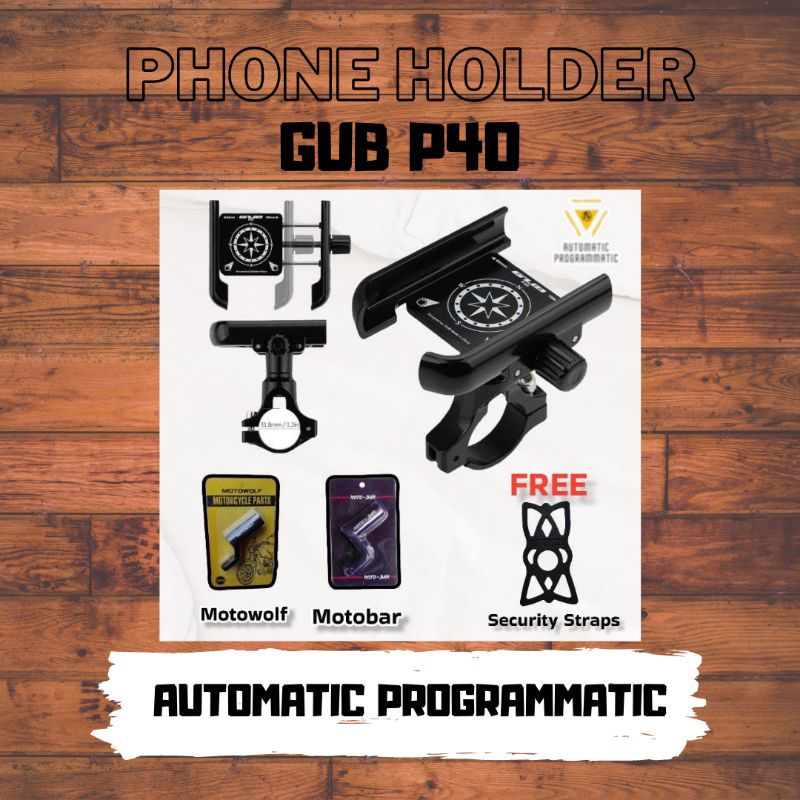 Holder GUB P40 Alluminium Alloy Phone Holder 360 Rotasi Dudukan Ponsel