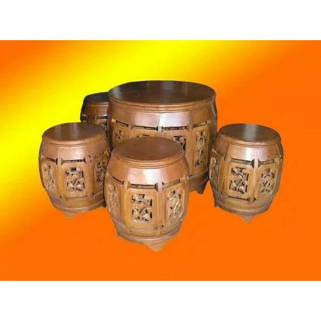 Kursi Tamu Jati Unik Kursi Teras Kendang Kursi Santai Ukir Jati Furniture Mebel