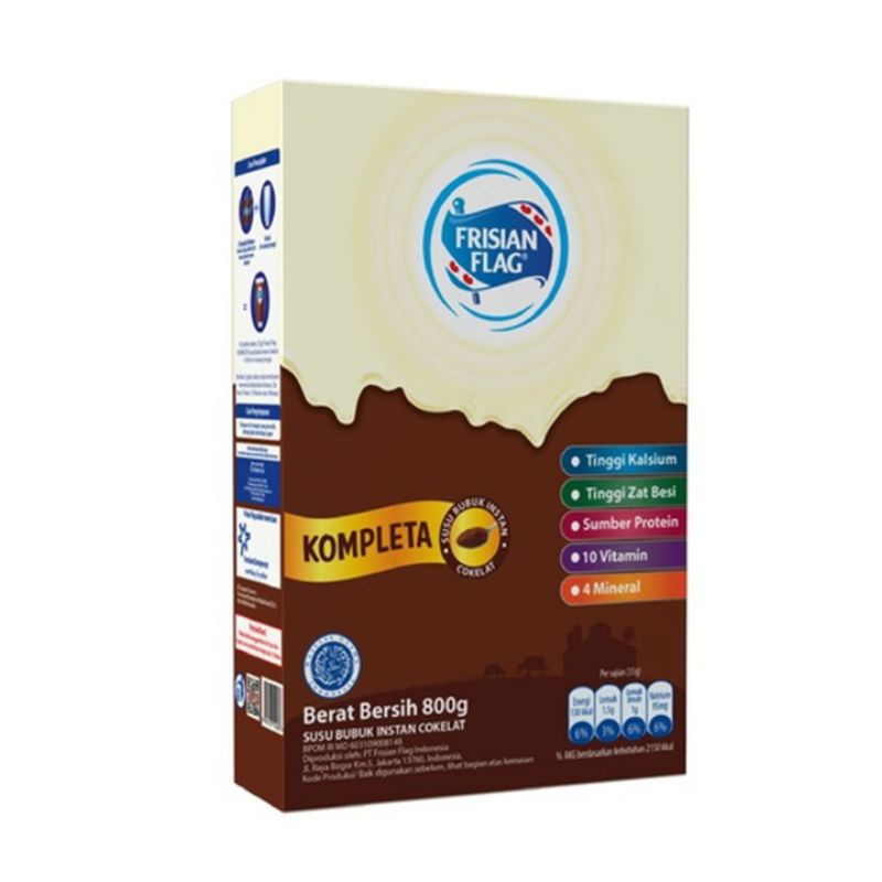 

Susu Bubuk Frisian Flag KOMPLETA Cokelat Kemasan 800gr