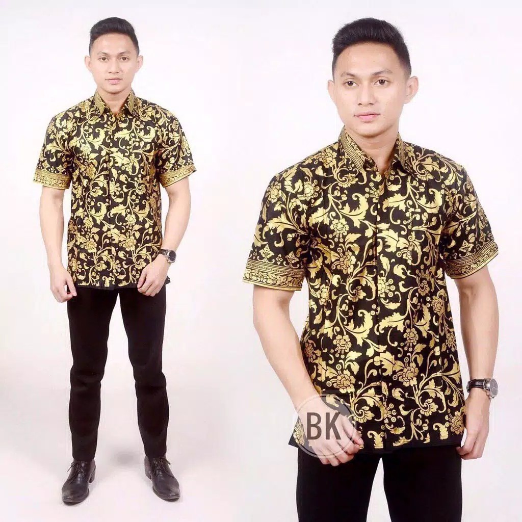 Kemeja Batik Fashion Motif Prada Bakung Lengan Pendek