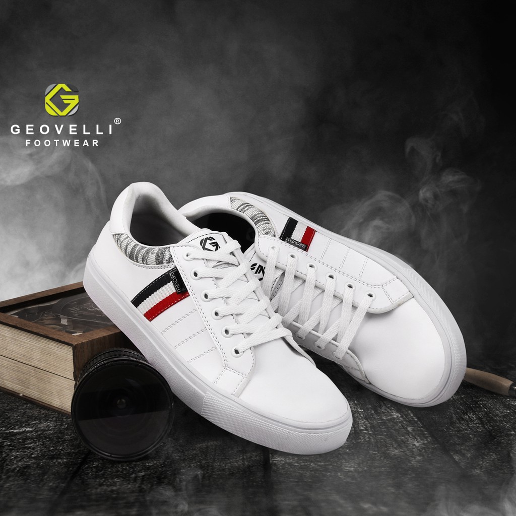 Sepatu Putih Pria Sneakers Sepatu Kasual Pria Sepatu Ringan Geovelli Sepatu Sneakers Cowok Kets