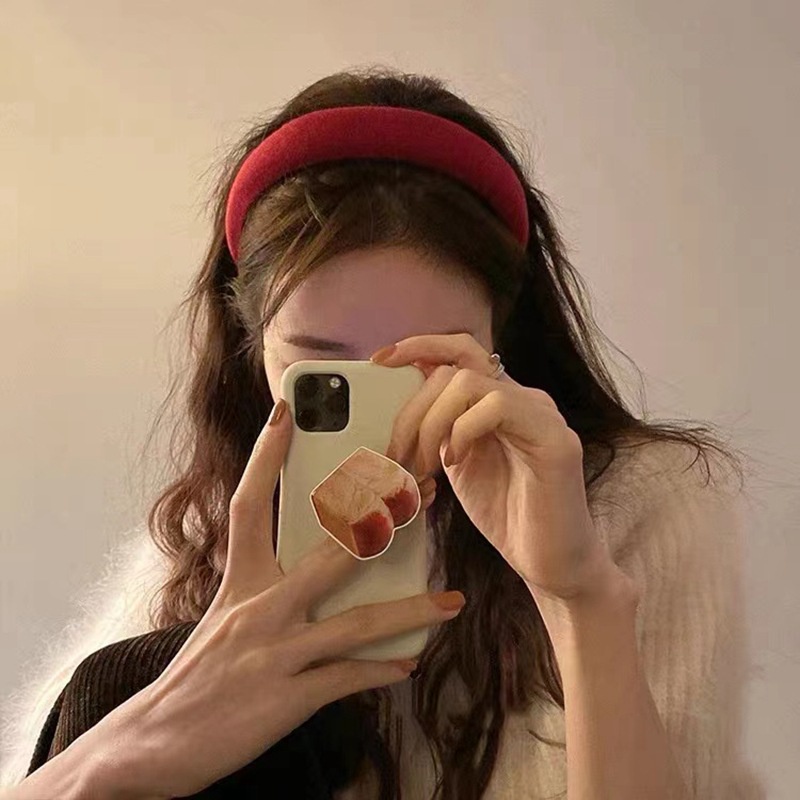 BANDO RETRO KAIN VARIASI MERAH MUDA PINK BANDANA KOREA BENDO COTTON HEADBAND AKSESORIS RAMBUT TEBAL LEBAR HAIRBAND HAIR ACCESSORIES VINTAGE ELEGAN KOREAN STYLE KOREA