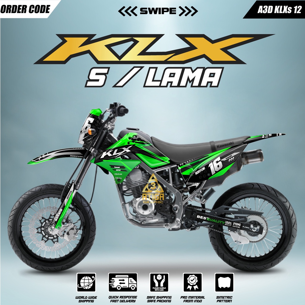 Decal KLX S Supermoto klx lama full body decal klx s lama full body dekal klx s full body dekal klx 