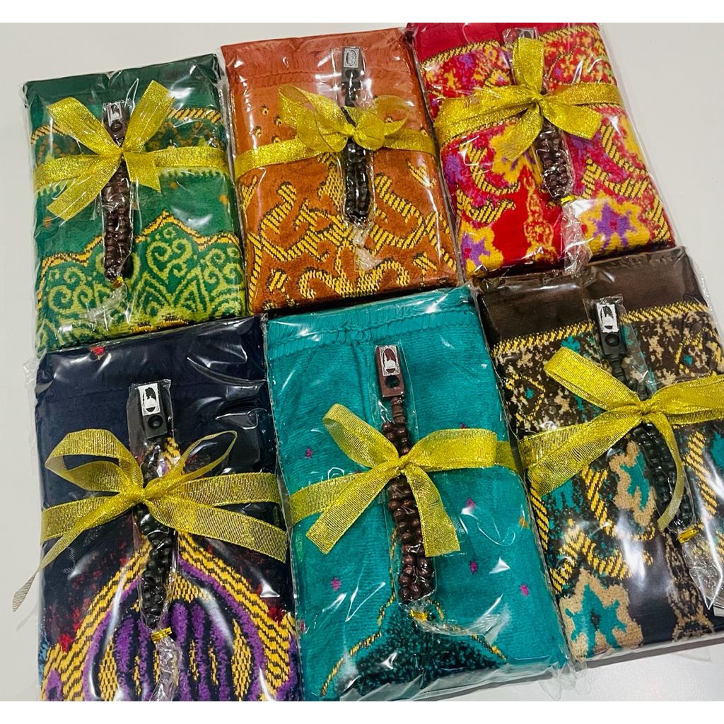 Paket Souvenir Sajadah Turki Timbul+ Tasbih Sovenir Parcel Sajadah