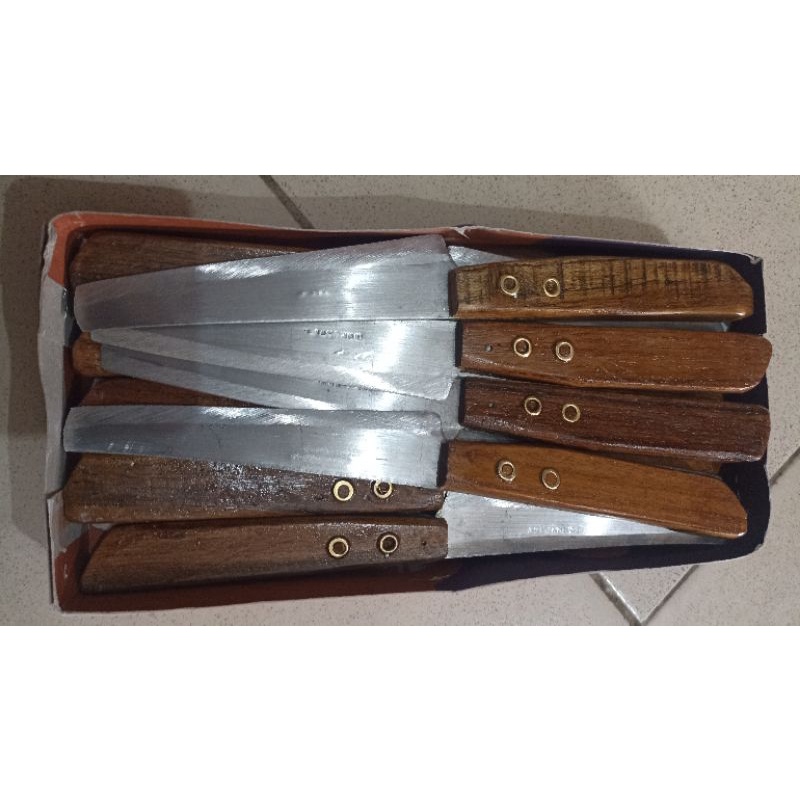 Pisau Dapur Gagang Kayu / Pisau Handoko / Pisau Serbaguna Gagang Kayu