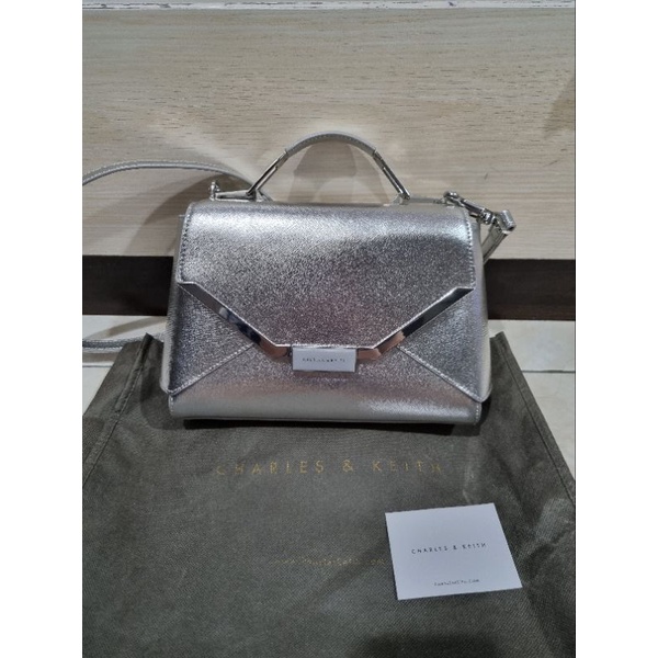 Charles n Keith Bag Silver Original 100% (Like New)