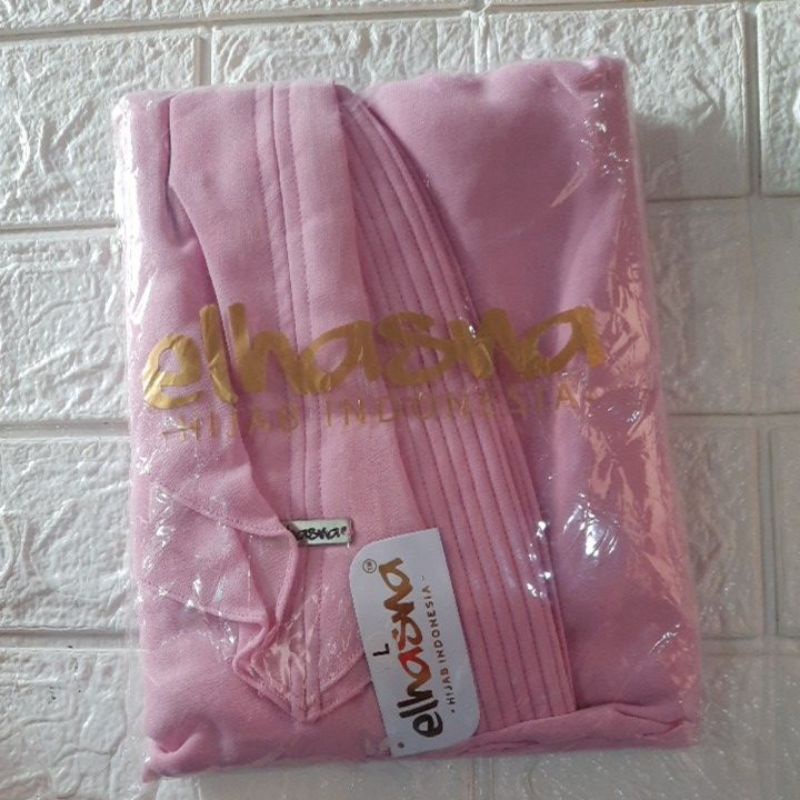 ELHASNA//KHIMAR L ORI ELHASNA/CERUTY BABYDOLL DUA LAYER/KHIMAR ELHASNA/KHIMAR LANCIP-Baby pink