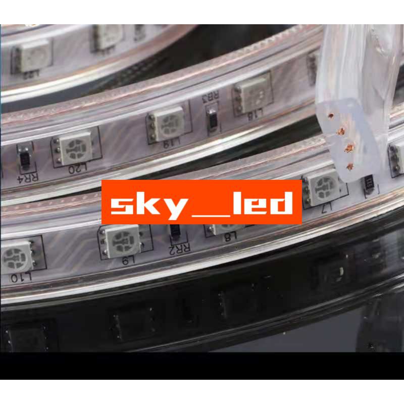 LAMPU LED STRIP  LED RGB  5050  220v WARNA WARNI RGB IP66 METERAN  7  WARNA (LAMPU TIKTOK)