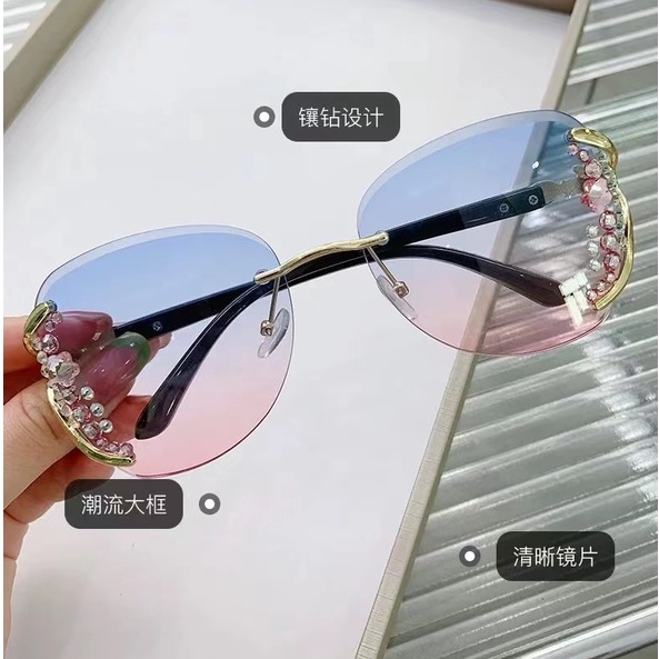 Rowling(ka-173)Kacamata  Hitam Terbaru Wanita No Frame Titanium Diamond Style Kacamata Fashion Murah/Kacamata Sunglasses Import Wanita Kacamata Fashion