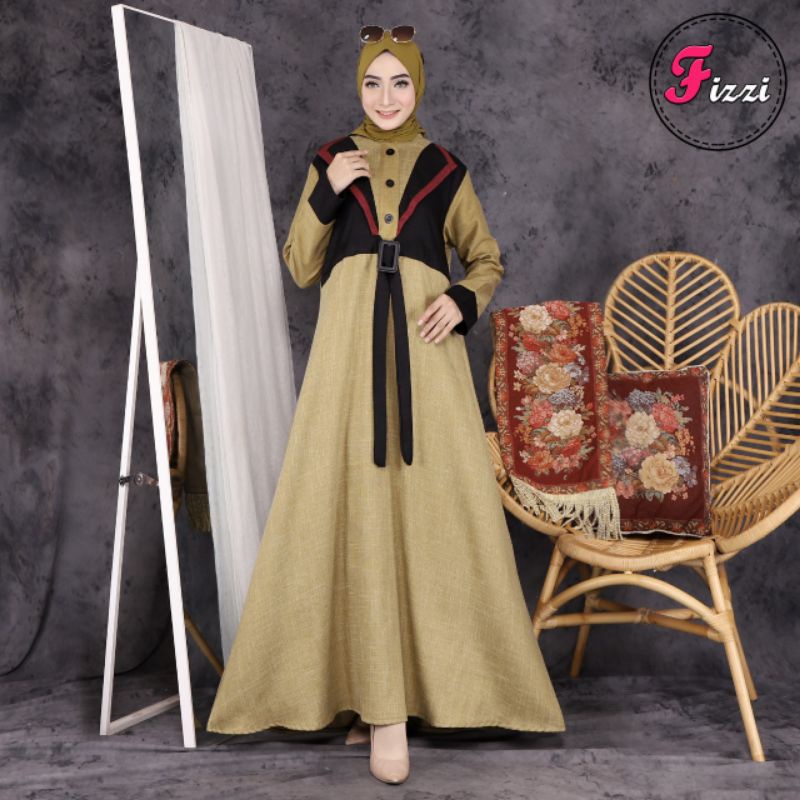 (BISA COD) SALE GAMIS FIZZI LINEN PREMIUM TERBARU REMAJA BAJU DRESS