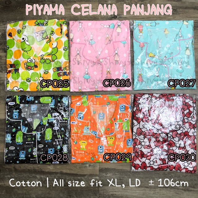 TERLARIS!! PIYAMA PREMIUM COTTON PIYAMA LUCU REMAJA WANITA PIYAMA DEWASA PIYAMA MOTIF GROSIR ECER