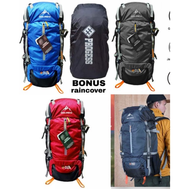 TAS GUNUNG PROGEES 60L FREE COVERBAG TAS