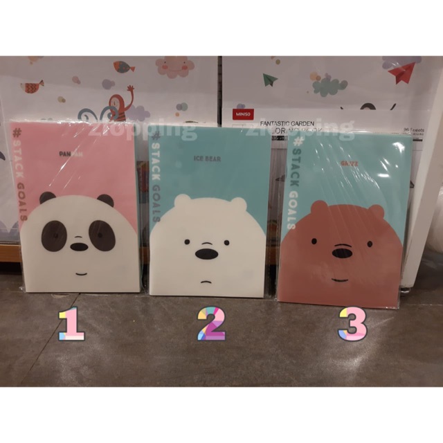 MINISO We Bare Bears / WBB - Memo Book We Bare Bears 40 Pages (2pack)