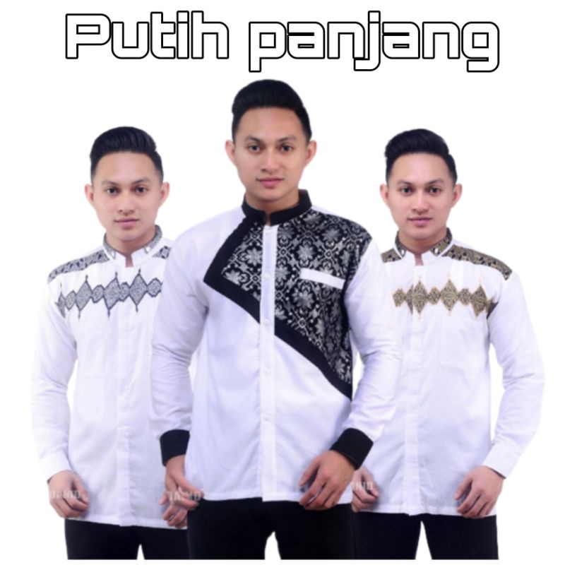 Baju Koko putih dewasa | Koko Putih Lengan Panjang | Baju Kokoh Pria