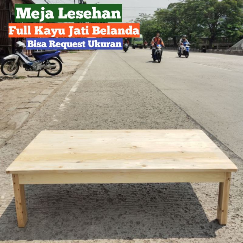 Meja Lesehan Kayu Jati Belanda / Meja Makan Lesehan Kayu / Meja Kerja Lesehan