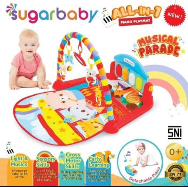 SUGAR BABY All in 1 Piano Playmat Karpet Mainan Bayi Play Gym Play Mat