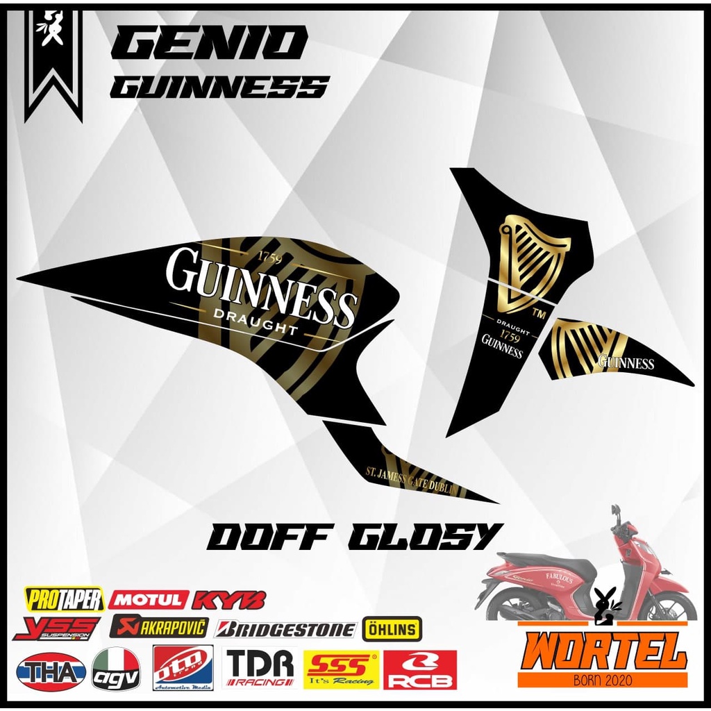 Sticker Striping Decal Motor Genio Guinness