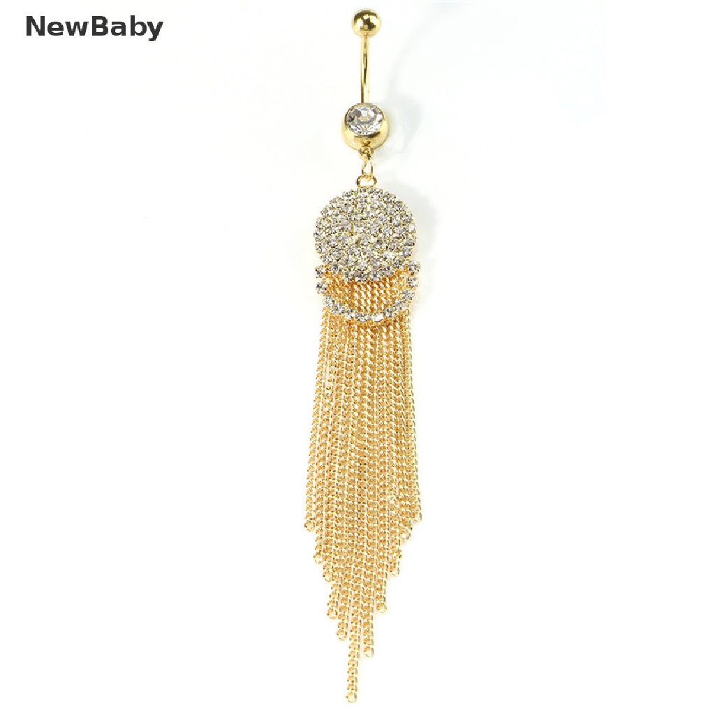 Anting Tindik Perutpusar Model Rumbai Hias Kristal Berlian Imitasi Untuk Bayi