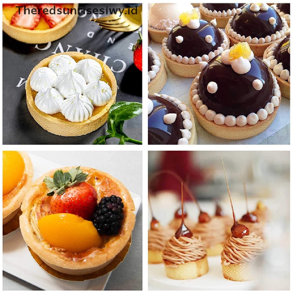 (Theredsunrisesiwy.Id) Cetakan Kue Tart / Pie Bentuk Bulat Bahan Stainless Steel