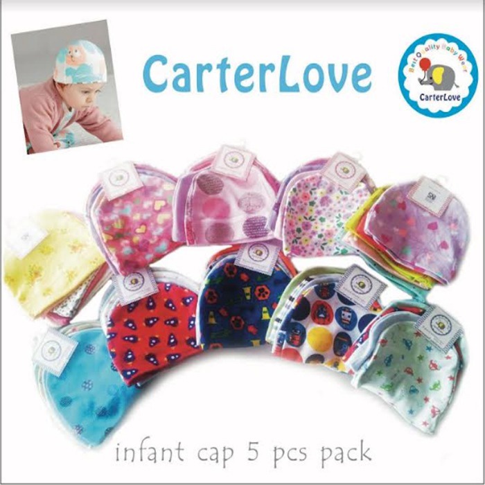 ♥BabyYank♥ Topi Bayi Carterlove 5in1 Topi Bayi Carter Love isi 5