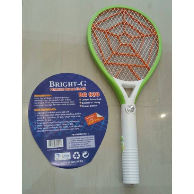 Raket Nyamuk Bright G 638 Warna Orange