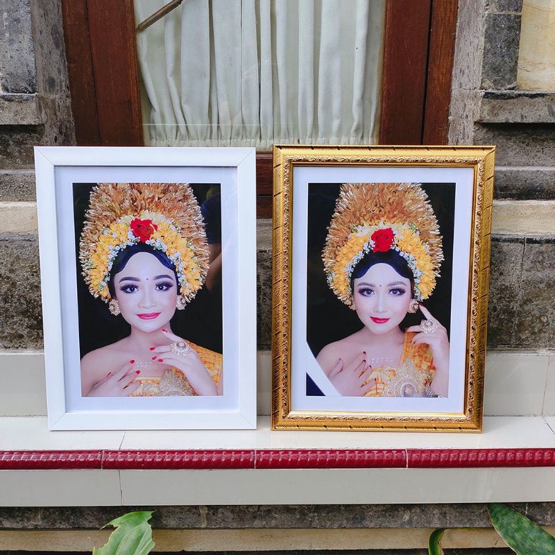 Cetak Foto + Bingkai Kaca 10R /20x25 cm Minimalis dan Motif Ukir
