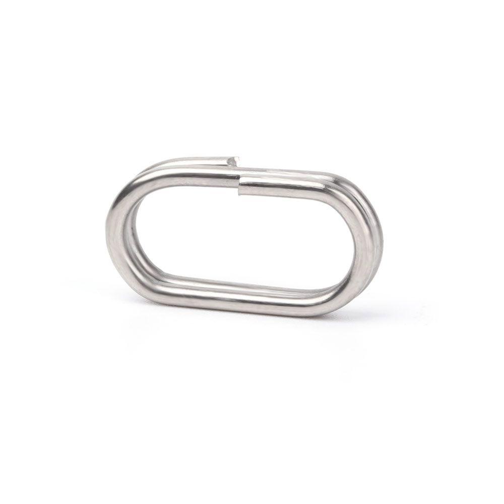 Preva Memancing Gantung Snap Baru Panas Stainless Steel Tahan Lama Garis Tackle Oval Split Rings