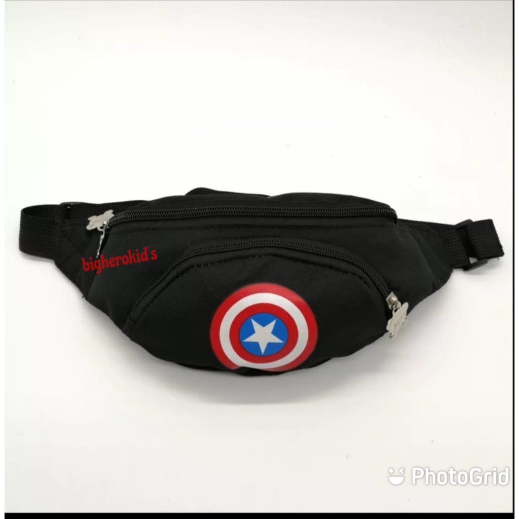 KSO_BAG - Tas Selempang WaistBag Anak Dan Laki Laki Termurah Motif Carakter CAPTAIN AMERIKA Terlucu