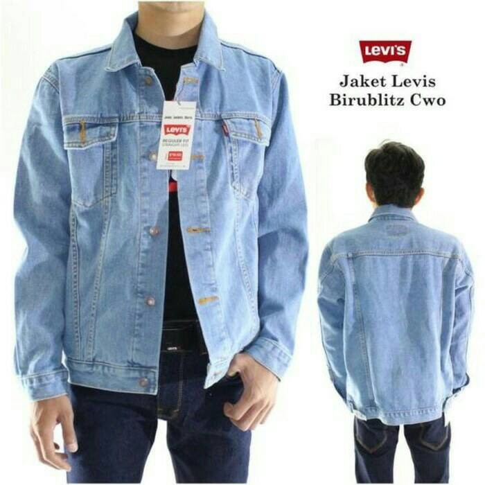 JAKET JEANS LEVIS PRIA COWOK WARNA BIOBLITZ, BIOWASH, DONGKER, HITAM