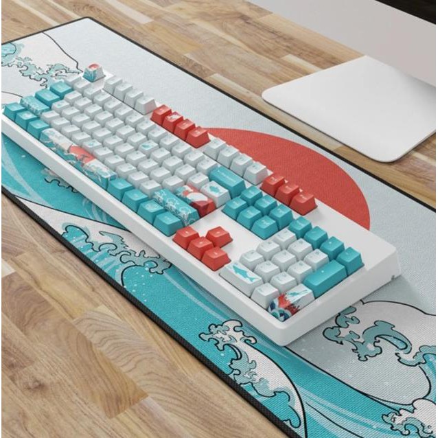 Harga Spesial-812  KEYCAPS PBT DYE SUB - UKIYO E Japan Sea Waves 104 Keys - SEAWaveMousepad