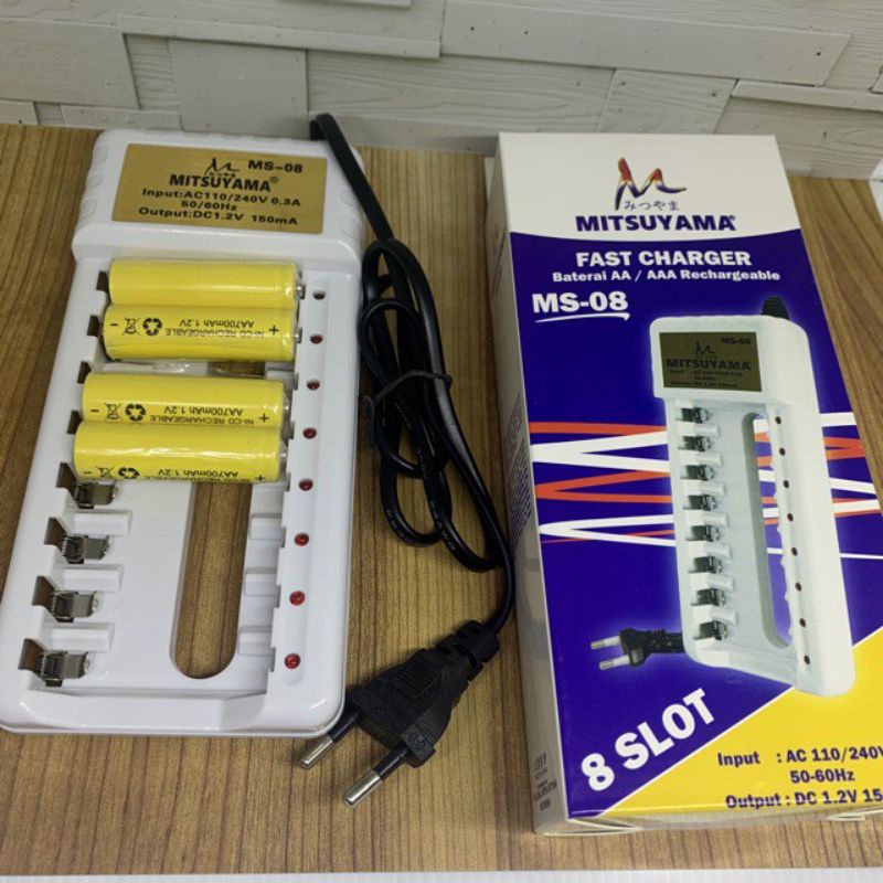 Charger Baterai AA/ AAA/ Battery Mitsuyama MS-08 8 Slot Fast Charger