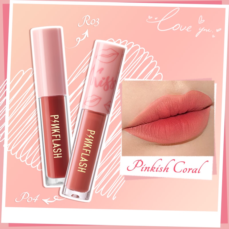 PINKFLASH Lips Ombre Series Lipstick Pinkflash Cair Matte Celebshine
