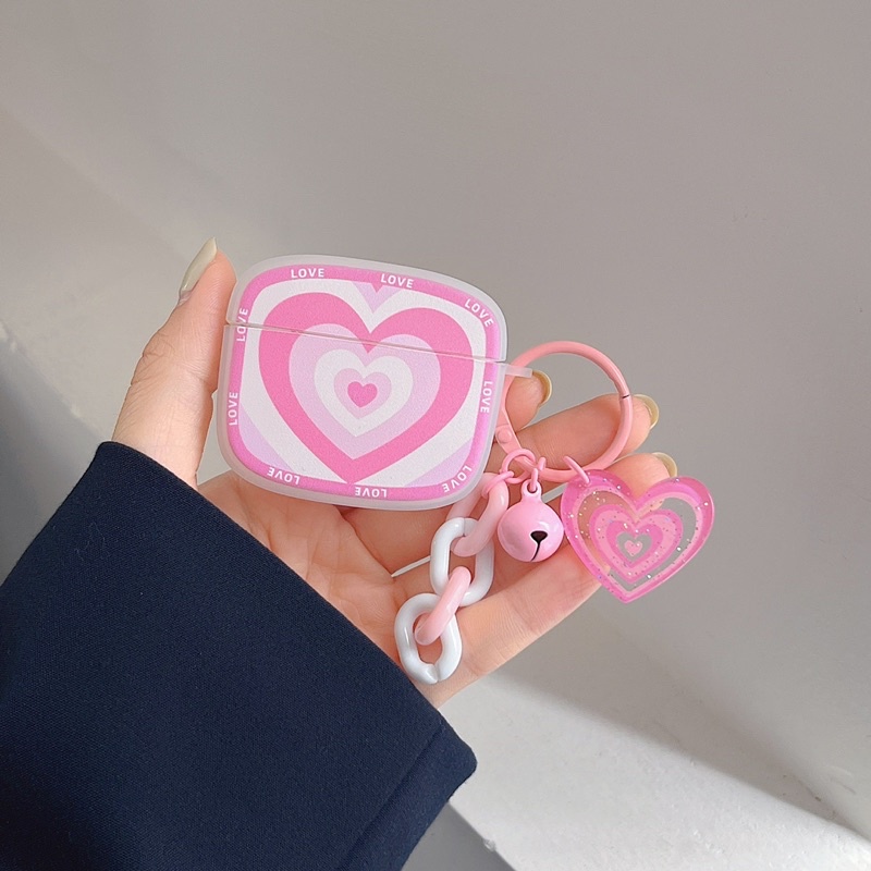 Triple Pink Heart Softcase for Airpods 1/2 Pro 3 Case Airpods Lucu