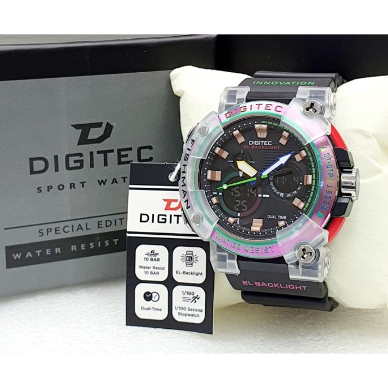 Jam Tangan Pria Digitec Original DA-2150T New Arrival Dual Time Tahan Air Gratis Ongkir COD