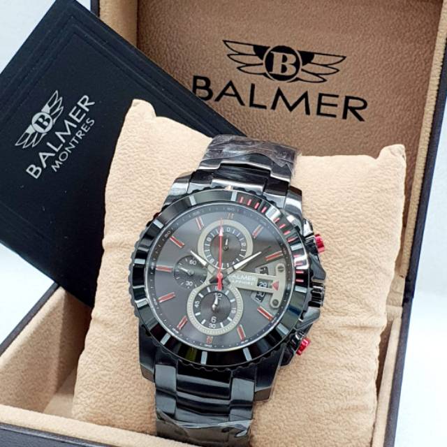 JAM TANGAN BALMER 7980 HITAM  STAINLESS ORIGINAL