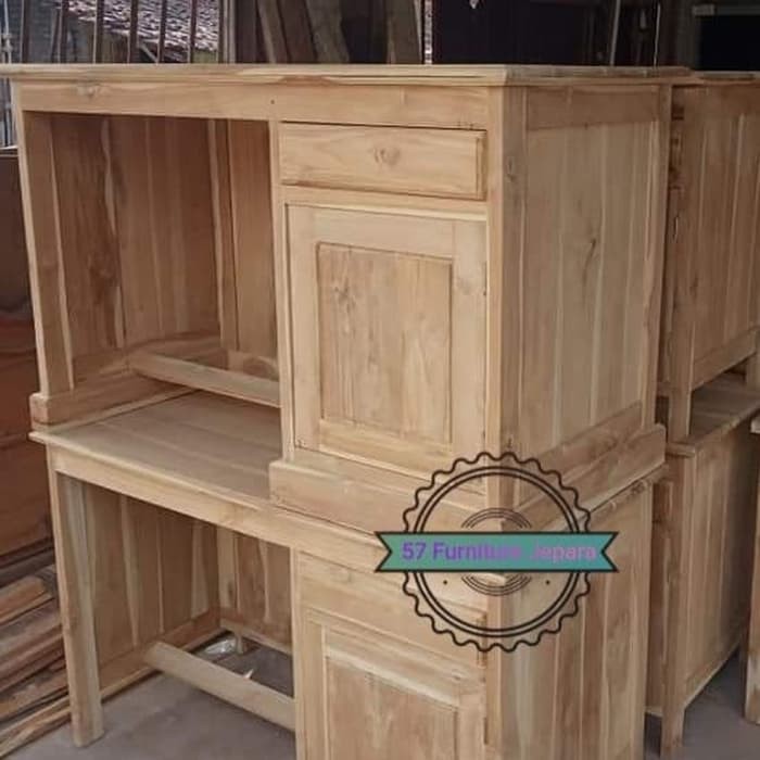 Meja kerja kantor jati mentahan