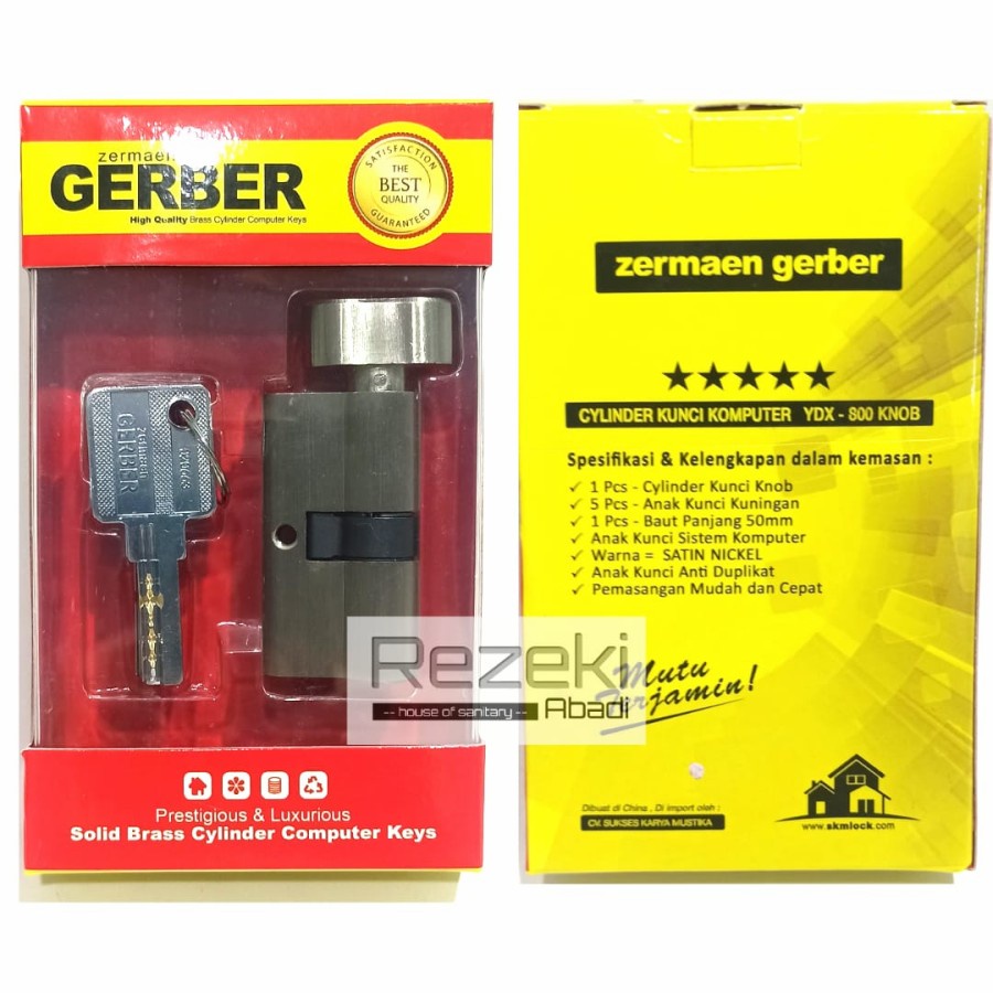 {Valenzolshop} Silinder Kunci Komputer Gerber - Isi Anak Kunci Pintu Model Besar - Knob