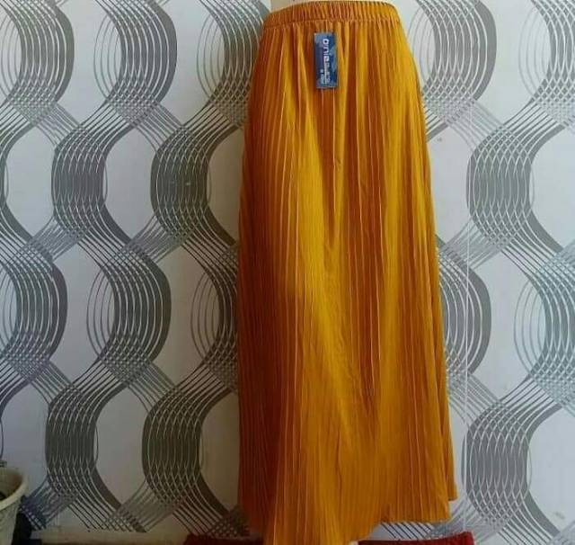 Fashion Muslim Rok Plisket Bawahan Wanita Rok Plisket Jumbo