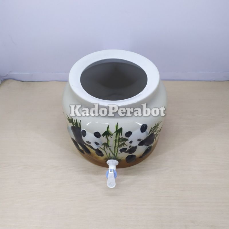 guci air keramik - tempat cuci tangan keramik - guci air bermotif