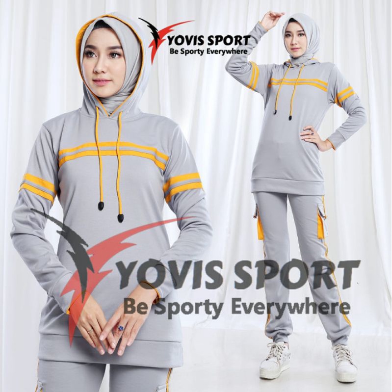 SETELAN SENAM HOODIE YOVIS SPORT ORIGINAL/SETELAN SENAM YOVIS SPORT/SETELAN OLAHRAGA WANITA