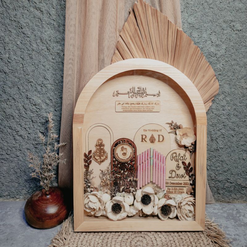 Mahar uang / Mahar pernikahan frame / mahar pernikahan Rustic