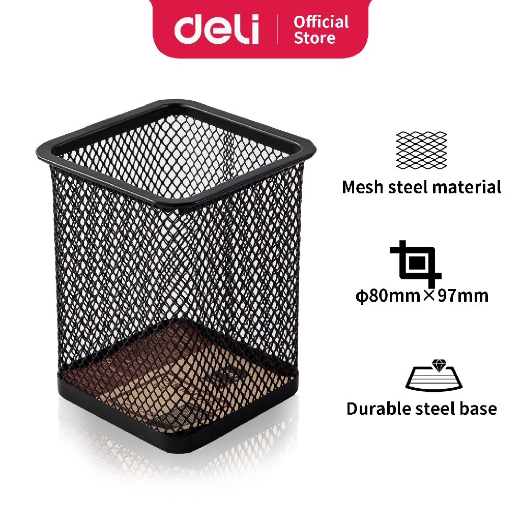 

Deli Desk Organizer Tempat Pulpen pensil Jala 80 x 90mm Tahan lama ringan E9174